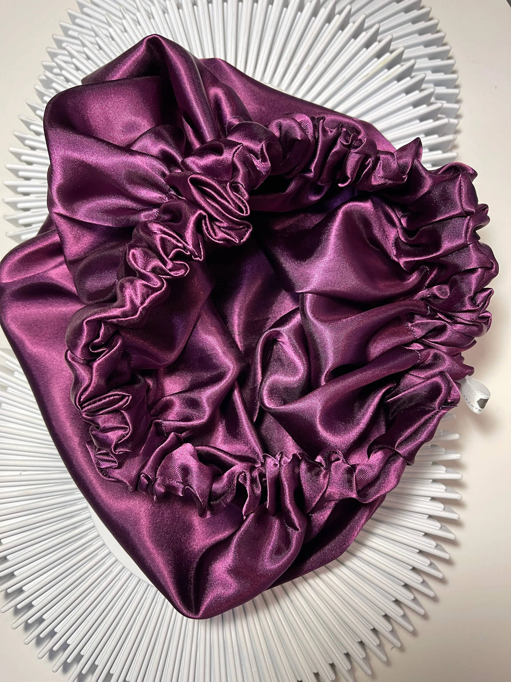 Bonnet en satin réversible violet Asantewaa