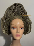 Autogele petit palmier en Aso Oke - doré MEGS