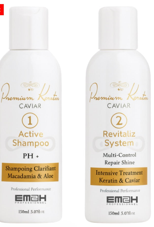 Kit lissage brésilien Premium Keratin Caviar 2x150ml