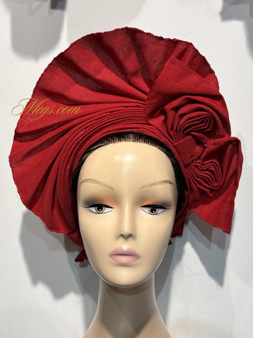 Autogele Aso Oke à petit noeud - rouge Megs
