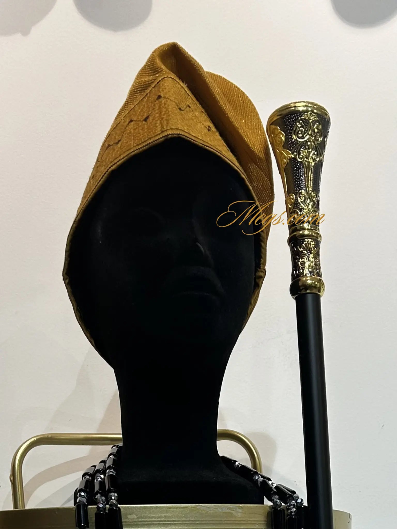 Chapeau à motif en Aso Oke - doré Megs