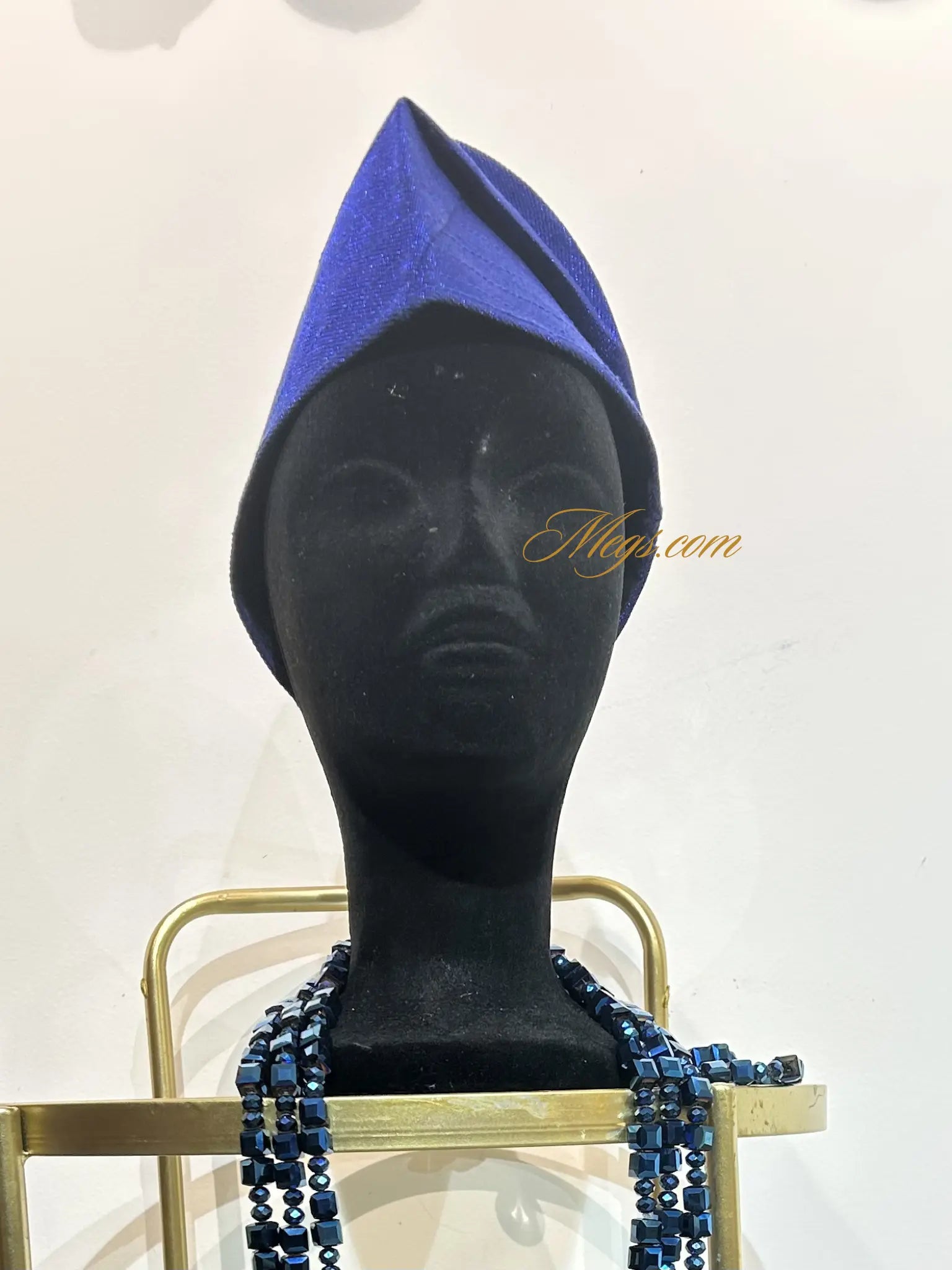 Chapeau classique en Aso Oke - bleu Megs