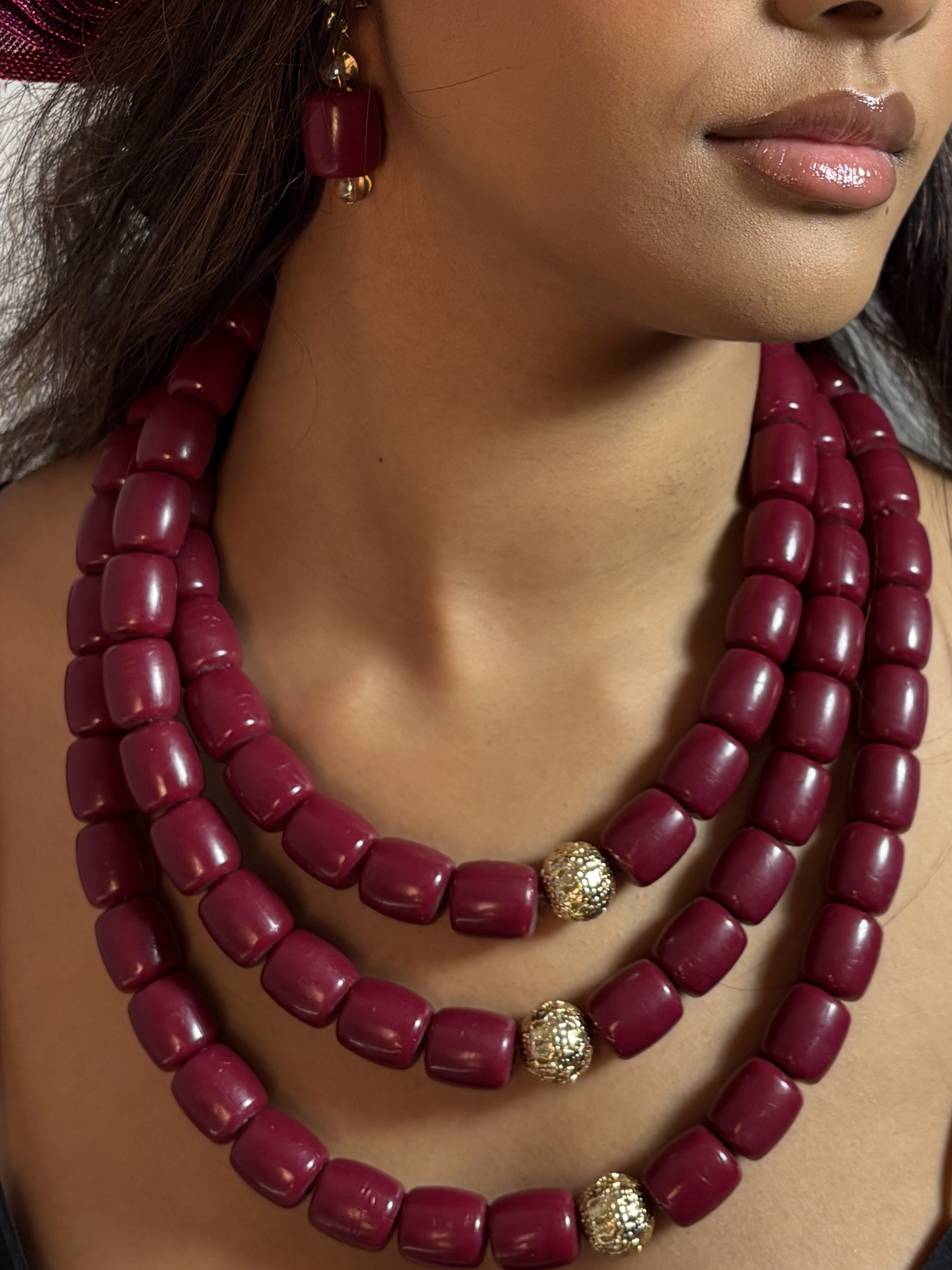 Assortiment bijoux fantaisie - bordeaux