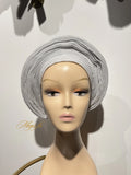 Autogele petit en Aso Oke - rond blanc MEGS
