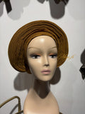Autogele petit en Aso Oke - rond moutarde MEGS