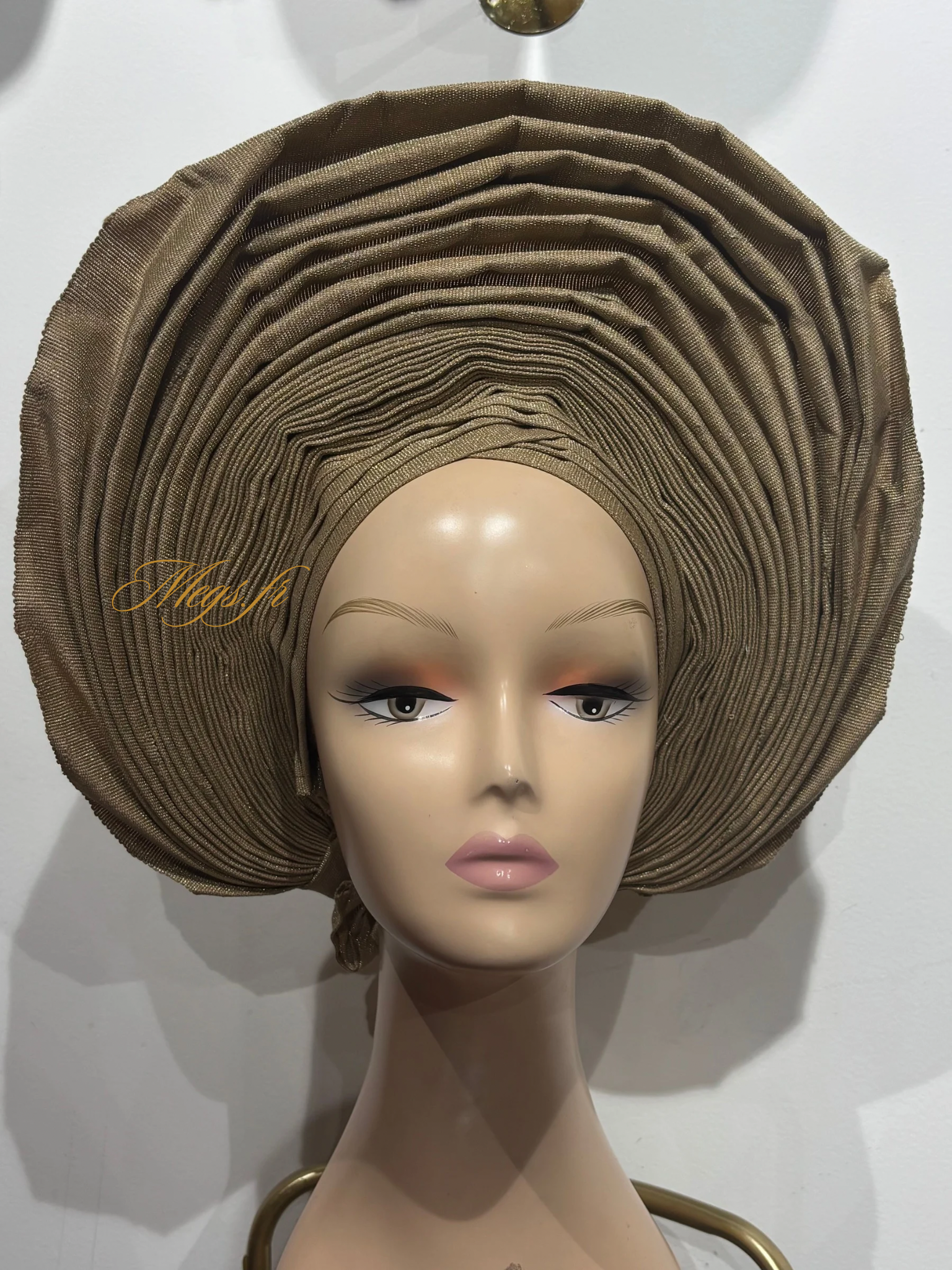 Autogele Large en Aso Oke premium - beige