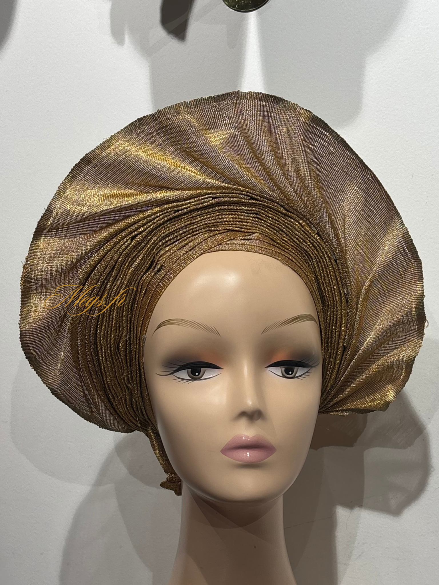 Autogele M classique en Aso Oke doublé - doré