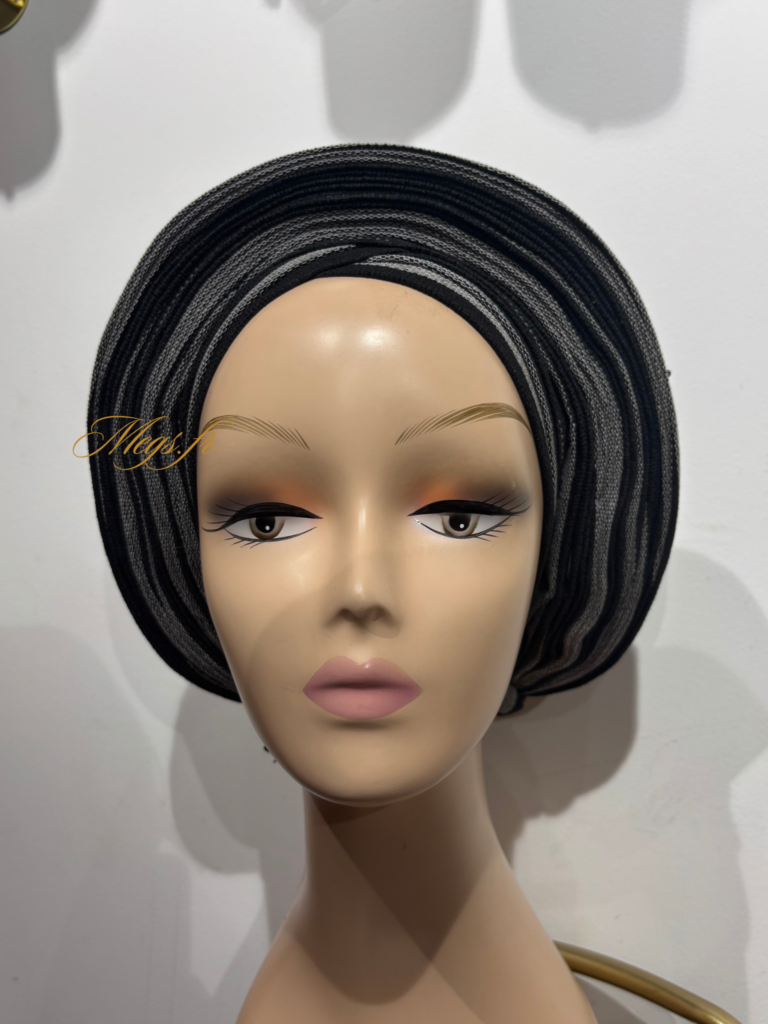 Autogele S en Aso Oke - rond gris et noir