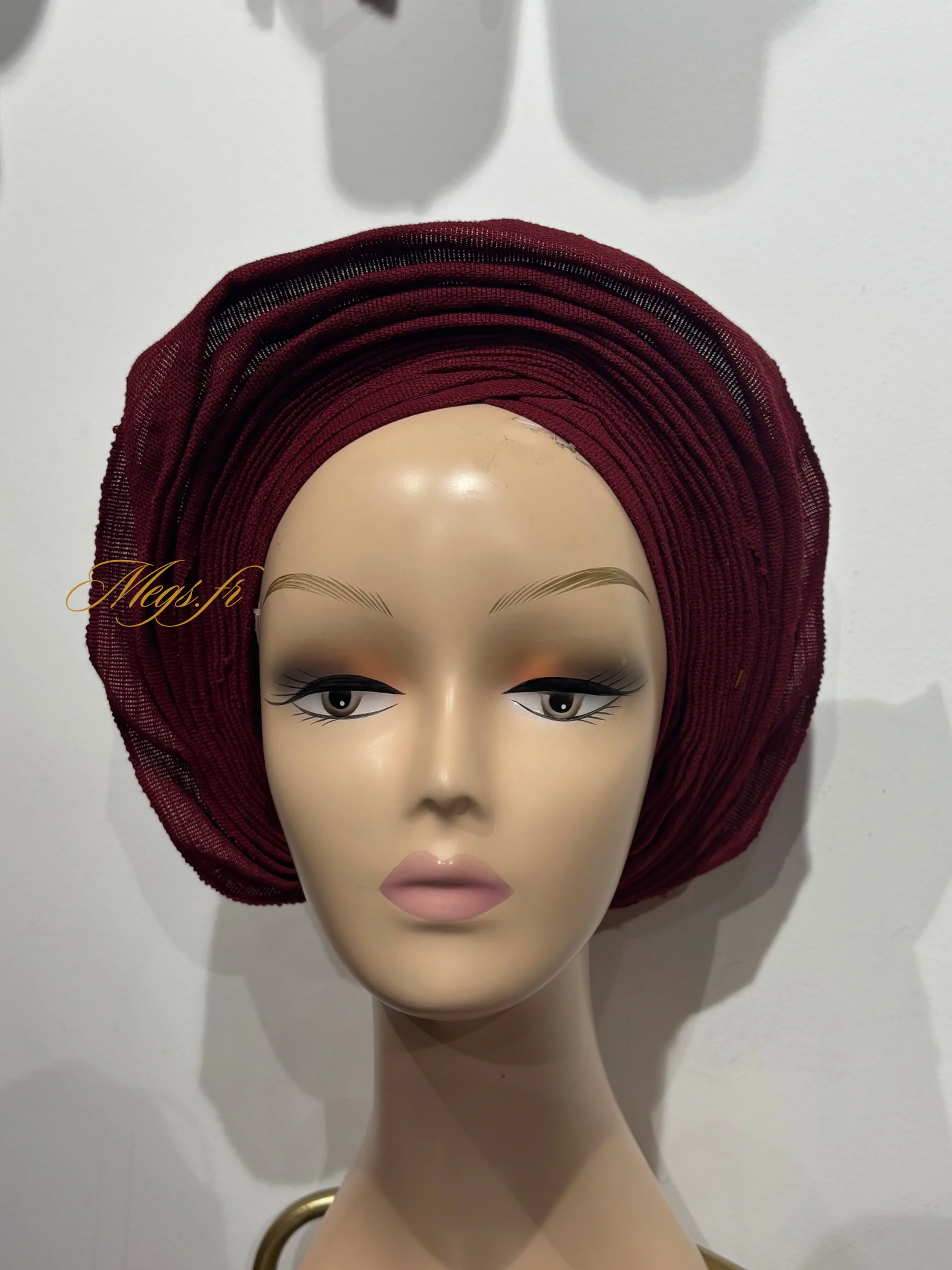 Autogele S en Aso Oke souple - Bordeaux