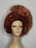 Autogele en Aso Oke asymétrique - orange MEGS